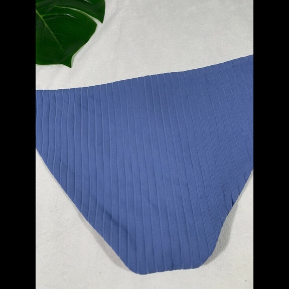 NWT $58 Becca Loreto Ribbed‎ Bikini Bottoms in Mist Blue [SZ XL ] - Picture 9 of 12